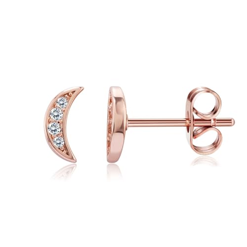 Ohrstecker Set, Ohrstecker Rosegold Damen Roségold Plattiert Zirkonia Mond für Neujahr Schmuck von Wycian