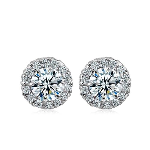 Ohrstecker Set, Silberohrringe Runde Form Zirkonia 10mm für Damen Abschluss Schmuck Ohrstecker Set, Silberohrringe Runde Form Zirkonia 10mm für Damen Abschluss Schmuck von Wycian