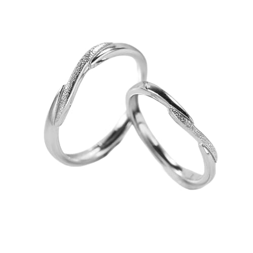 Paar Ringe mit Gravur Silberringe Damen 925 Ehering Sterling Silber Möbiusband Verstellbar Beliebt für Weihnachten Schmuck von Wycian