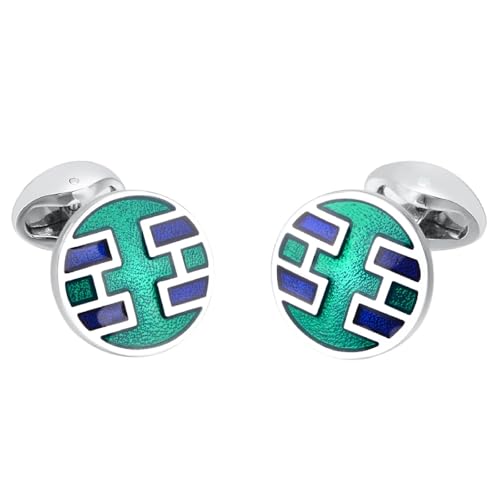 Personalisierte Manschettenknöpfe Herren Manschettenknöpfe Grün Versilbert Geometrie 1.8X1.8cm für Herren Père Fils Valentinstag Unternehmen von Wycian