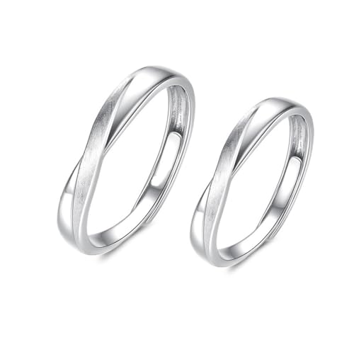 Promise Rings For Couples Partner Ringe 925 Silber Sterling Silber Möbiusband Verstellbar Beliebt für Paar Damen Schwester Valentinstag Schmuck von Wycian