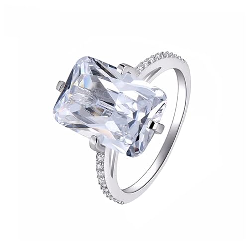 Ring Damen Modeschmuck Moissanite Ring Damen Weiß 14 Karat Au585 1.8X1mm Rechteckform Moissanit Größe 62 (19.7) Vorsteckring für Frau Beliebt von Wycian