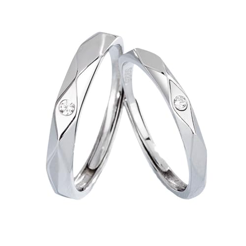 Ring Damen Vintage Silber Ringe 925 Frauen Schlicht Sterling Silber Möbiusband Verstellbar Mode für Paar Cocktail Schmuck von Wycian