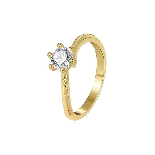 Ring Frauen Moissanite Ring Wedding Ring 9K Gold Au375 Solitär Größe 60 (19.1) Klassisch für Tante Weihnachten Gravur von Wycian