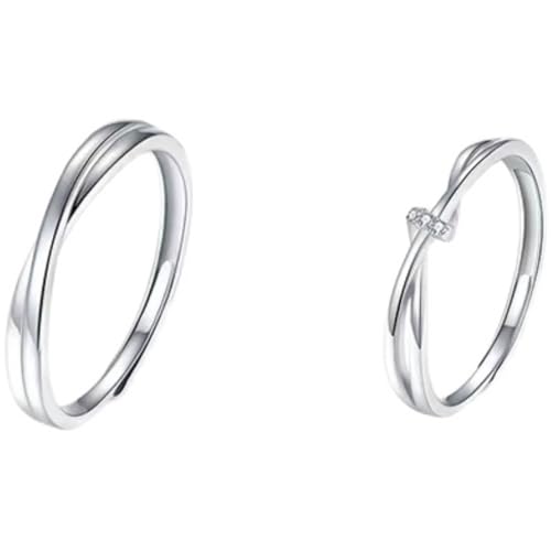 Ring Gothic Verstellbar Ring 925 Damen Sterling Silber Zirkonia Möbiusband Verstellbar Beliebt für Paar Weihnachten Schmuck von Wycian