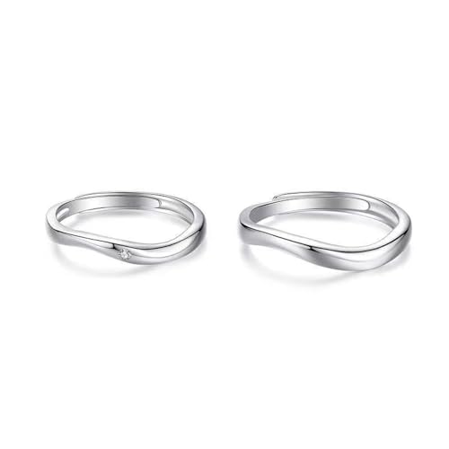Ring Love Partner Ringe Silber 925 Sterling Silber Sonderform Verstellbar Mode für Paar Damen Schwester Neujahr Schmuck von Wycian