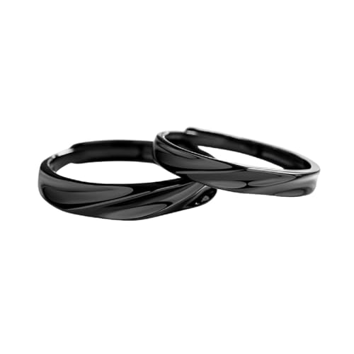 Ring mit Gravur Herren Personalisiert Trauringe 925 Silber Schwarz Sterling Silber Möbiusband Verstellbar Mode für Paar Damen Cocktail Schmuck Ring mit Gravur Herren Personalisiert Trauringe 925 Silber Schwarz Sterling Silber Möbiusband Verstellbar Mode für Paar Damen Cocktail Schmuck von Wycian
