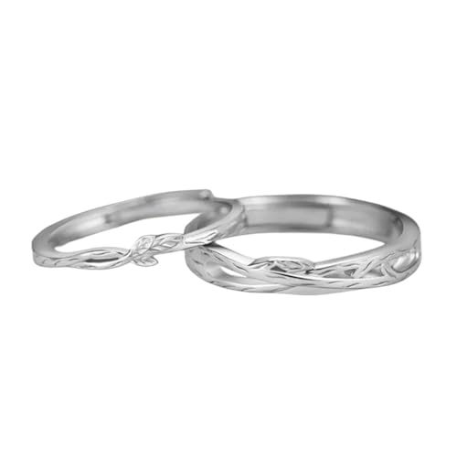 Ringe Damen Hochzeit Ring 925 Silber Schlicht Sterling Silber Filialen Verstellbar Mode für Paar Gattin Muttertag Schmuck von Wycian