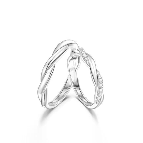 Ringe Frauen mit Gravur Ring Silber 925 Freundschaft Sterling Silber Zirkonia Möbiusband Verstellbar Aktualisierung 3.0 für Paar Damen Lesben Abschluss Schmuck von Wycian