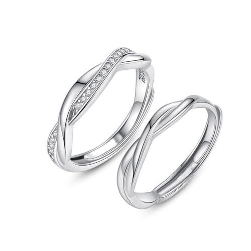 Ringe Männer Gay Eheringe 925 Silber Sterling Silber Möbiusband Verstellbar Mode für Paar Herren Schwester Weihnachten Schmuck von Wycian