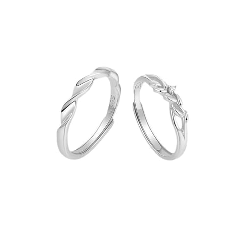 Ringe Set Trauringe 925 Silber Sterling Silber Möbiusband Verstellbar Mode für Paar Damen Schwester Weihnachten Schmuck von Wycian