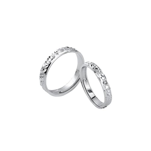 Ringe für Frauen mit Gravur Wedding Ring 925 Damen Sterlingsilber Glänzender Stil Verstellbar Mode für Paar Schwester Weihnachten Schmuck von Wycian