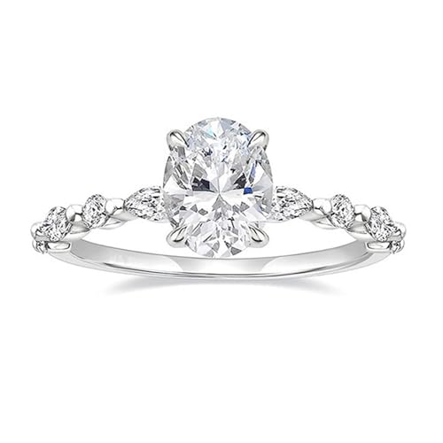 Trauringe Frauen Moissanite Ring Women'S 9K Au375 8X10mm Ovale Form Moissanit Größe 47 (15.0) Vorsteckring für Schwester Modern Schmuck Geschenk von Wycian