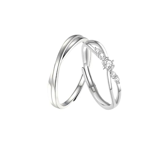 Trendy Rings Sterling Silber Ring S925 Sterling Silber Zirkonia Blumen-Möbiusband Verstellbar Mode für Paar Damen Schwester Neujahr Schmuck von Wycian