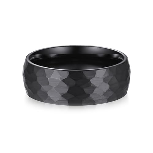 Wedding Ring Pillow Personalised, Wolfram Ring Partnerringe Schwarz Größe 54 (17.2) Geometrisch Matt Gebürstet 8mm Personalisiert für Mutter Muttertag von Wycian