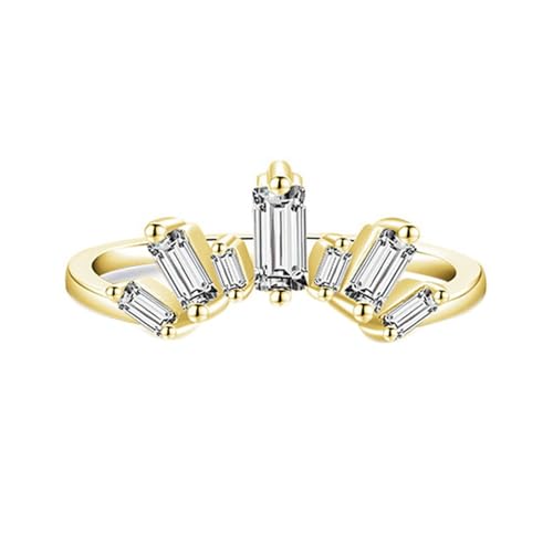 Wedding Ring Pillow Personalised Moissanite Ring Ehering Gold 14 Karat Gelbgold Au585 Rechteckform Moissanit Größe 62 (19.7) Vorsteckring für Mutter von Wycian