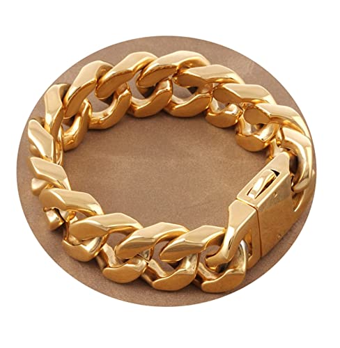 Wycian Armbänder Herren Gold, Herren Armband 22cm Edelstahl Persönlichkeit Mode Kettenarmband für Jubiläum Geburtstag von Wycian