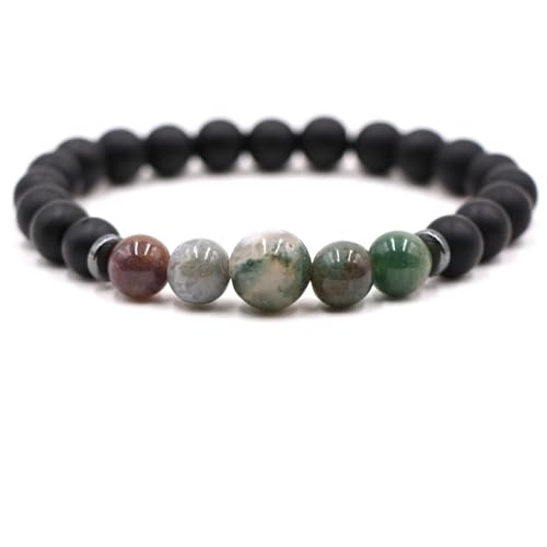 Wycian Armband Perlen und Kette, Perlen für Armbänder 8mm Jade Kristall Grau Elastischer, Runder, Glatter Naturstein 19cmx8mm 1er Naturstein Valentinstag von Wycian