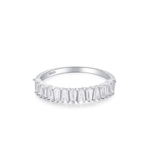 Wycian Damen Ring 57 Frauen Ring mit Stein 925er Sterlingsilber 1.8mm Kanaleinstellung für Mutter Neujahr von Wycian