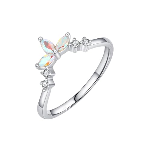 Wycian Damen Ring Zart Ring Damen 49 9K Au375 Marquise Granat Vorsteckring für Damen Klassisch Schmuck Geschenk von Wycian