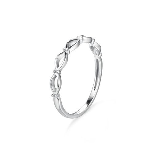 Wycian Damen Ringe Fein, Ringe Frauen Weißgold 9K 1.4Mm Größe 56 (17.8) Personalisiert Für Hochzeit Damenring von Wycian