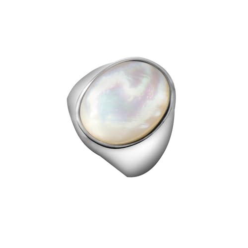 Wycian Damenring, Freundschaftsringe Ringe Silber Edelstahl Größe 54 (17.2) 21mm Polierte Schale Anpassbar für Frau Jahrestag von Wycian