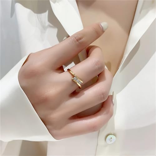 Wycian Damenring Hochzeit Ringe Gold 18K Labordiamant mit 3 Steinen Größe 61 (19.4) Klassisch für Tante Neujahr Gravur von Wycian