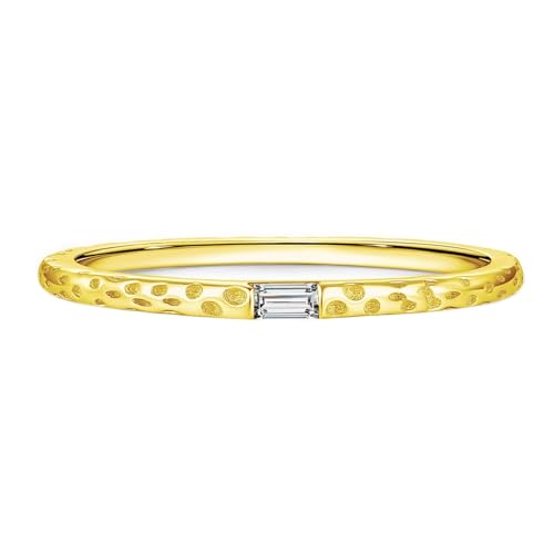 Wycian Ehering Ring Moissanite Gold 14 Karat Gelbgold Au585 1.5X3mm Rechteckform Moissanit Größe 60 (19.1) Vorsteckring für Mutter Einfach Schmuck Geschenk von Wycian