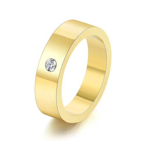 Wycian Ehering mit Gravur, Eheringe Titan Edelstahl Zirkonia Größe 65 (20.7) 5mm Weiße Zirkonia In Runder Form Gravur für Damen Verlobung von Wycian