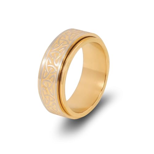Wycian Eheringe Damen, Ringe Stahl Edelstahl Größe 54 (17.2) 7.8mm Spinner mit Keltischen Knoten Personalisiert für Mutter Jahrestag von Wycian
