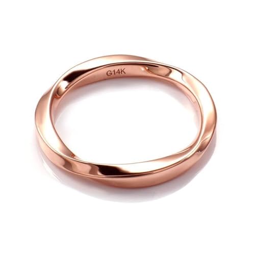 Wycian Eheringe Frauen, Damen Ring Pink Gold 18K Größe 45 (14.3) Gravur Für Jahrestag Freundschaftsringe Beste Freundinnen von Wycian