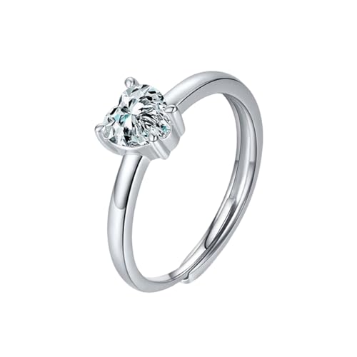 Wycian Eheringe Frauen Moissanite Ring Ehering 9K Au375 6X6mm Herzform Moissanit Größe 49 (15.6) Vorsteckring für Schwester Modern Schmuck Geschenk von Wycian