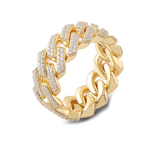 Wycian Eheringe Für Männer, Goldene Ringe Männer 14K Gelbgold Kette Größe 67 (21.3) Moissanit Rundschliff D Farbe Npassbar Für Hochzeit von Wycian