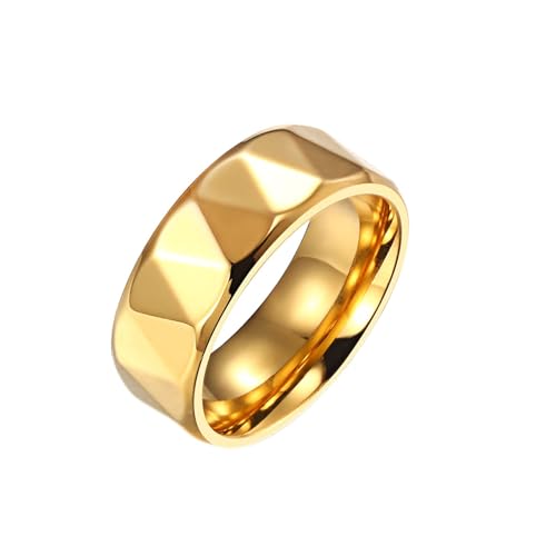 Wycian Engagement Ring, Edelstahl Ring Partner Größe 60 (19.1) 8mm Geometrisch Personalisiert für Mutter Abschluss von Wycian
