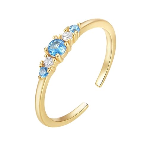 Wycian Engagement Ring Decoration Goldene Ringe Verschiedene Größen 9K Gelbgold Au375 3X3mm Runde Form Topas Größe 49 (15.6) Vorsteckring für Mutter von Wycian