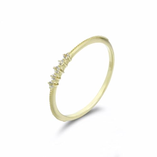 Wycian Engagement Ring Gold 18 Karat, Gold Ring Marriage Topas Weiß Runde Form Größe 53 (16.9) für Damen Muttertag von Wycian