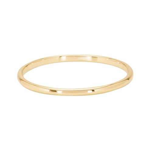 Wycian Engagement Ring Goldene Ringe Ehe 14 Karat Gelbgold Au585 Größe 47 (15.0) Vorsteckring für Mutter Einfach Schmuck Geschenk von Wycian