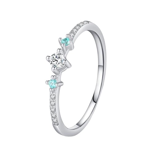 Wycian Finger Rings Women Moissanite Ring Ehering Weißgold 14 Karat Au585 3mm Runde Form Moissanit Größe 60 (19.1) Vorsteckring für Mutter Einfach Schmuck von Wycian