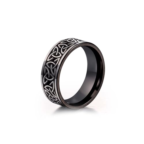 Wycian Frauen Ring Verlobung, Ring Größe 54 Edelstahl Bronze Keltischer Knoten Im Vintage-Stil, 7,8 mm Anpassbar für Frau Verlobung von Wycian