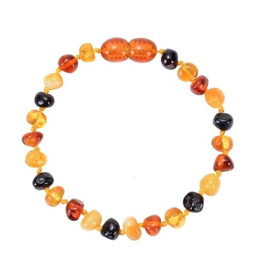 Wycian Freundschaftsarmband Orange, Bernstein Armband Echt Perlen Kristall Unregelmäßige Perlen 19cm 1er Naturstein für Neujahr von Wycian