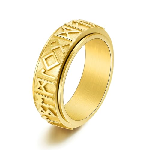 Wycian Freundschaftsring Damen, Ringe Damen Titan Edelstahl Größe 60 (19.1) 8mm Drehbarer Ring mit Zahlenbuchstaben Anpassbar für Frau Jahrestag von Wycian