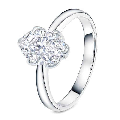 Wycian Freundschaftsringe Frauen, Ring Moissanite Damen Platin Größe 66 (21.0) Moissanit Ovalschliff Weiß Personalisiert Für Geburtstag von Wycian