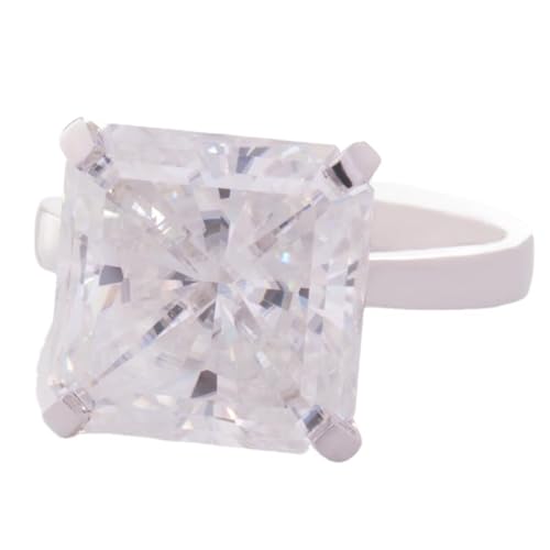 Wycian Freundschaftsringe Ringe Ringe Frauen Weissgold 14 Karat Moissanit Solitär mit 4Ct Moissanit Größe 62 (19.7) Beliebt für Schwester Weihnachten Personalisierbar von Wycian