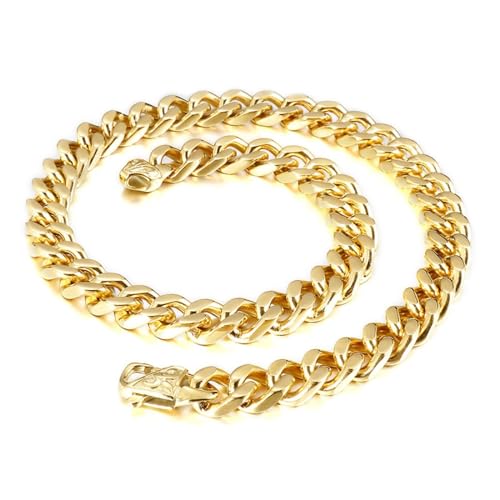 Wycian Gold Kette, Halskette Punk Herren Edelstahl Punk Rock Lang 71cm Ketten Halskette für Jubiläums Geburtstag von Wycian