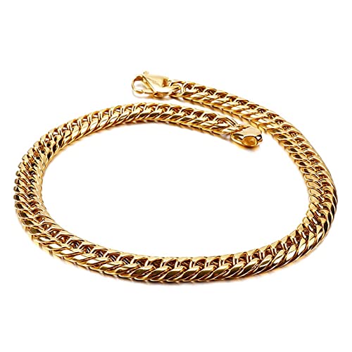 Wycian Gold Ketten Herren, Herren Halskette 60cm Edelstahl Persönlichkeit Mode Ketten Halskette für Jubiläums Geburtstag von Wycian