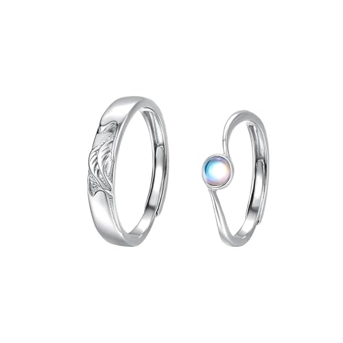 Wycian Herren Ringe Gravur Silber Ringe 925 Frauen Verlobung Sterlingsilber Eleganter Stil Verstellbar Aktualisierung 3.0 für Paar Lesben Abschluss Schmuck von Wycian