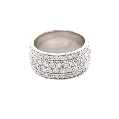 Wycian Herren Ringe Nordisch Moissanite Rings Silber 9K Weißgold Eternity Round mit Moissanit Größe 63 (20.1) Beliebt für Mutter Weihnachten Personalisiert von Wycian