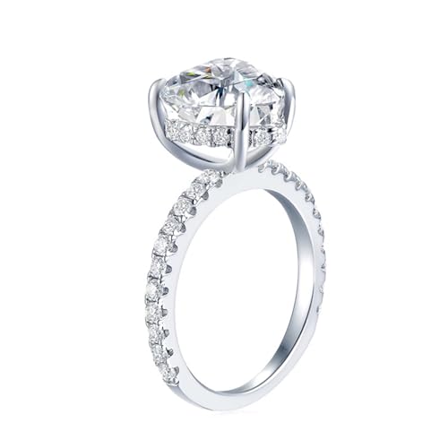 Wycian Herz Ring Verlobung, Diamant Ring Für Frauen Silber 925 Größe 60 (19.1) 3.5 Moissanit 3.5Ct Weiß Gravur Für Vatertag von Wycian
