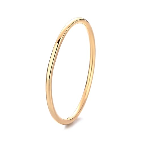 Wycian Hochzeitsring Gold Frau Ring Silber 925 Damen Ehering Sterlingsilber Dünn Einfach Stapelbar Größe 52 (16.6) Mode für Schwester Weihnachten Schmuck von Wycian