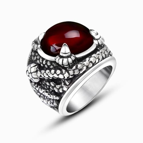 Wycian Hochzeitsringe Deko, Partnerringe Rot Edelstahl Größe 62 (19.7) 28.5mm Schlange mit Rotem Stein Personalisiert für Mutter Neujahr von Wycian